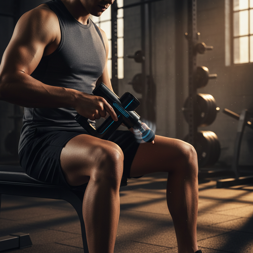 Athlete using VANTA Recovery Gun